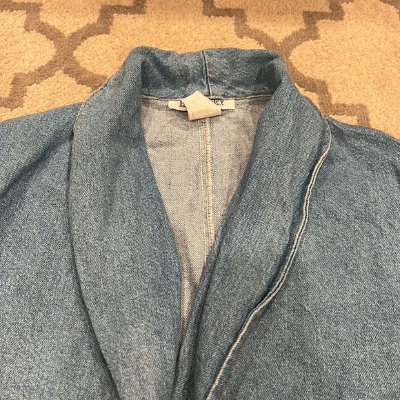 ellen ashley cropped denim jacket size M made in USA 100% cotton EUC one button - Picture 5 of 10